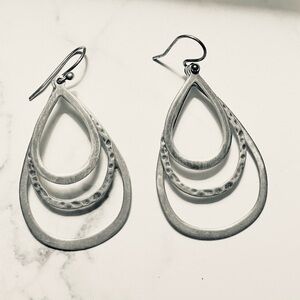 Silpada Silver Layered Teardrop Dangle Earrings